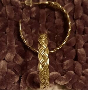 VINTAGE Sterling Silver "Braided" Hoop Post Earrings